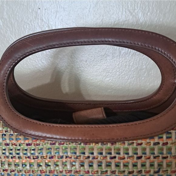 Fossil 1950s Woven Straw & Leather Tote Bag - Picture 7 of 12
